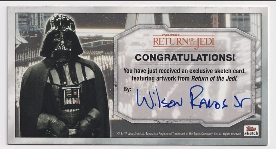 Star Wars Return of the Jedi Widevision 3D Sketch Darth Vader Wilson Ramos 1/1 - Image 2 of 2