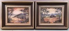 Sue Mackie  Pair Of Framed Oil Paintings Circa 1970s