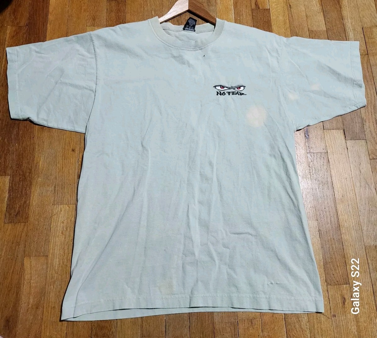 No Fear T-shirt Sz L Faded Embroidered Distressed Discolored