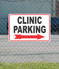 Clinic Parking arrow Metal Sign Street Road Highway Parking Lot 12"x18"
