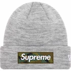Bonnet gris Supreme FW23 New Era boîte logo DS