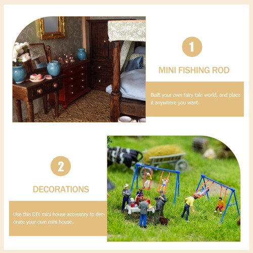 Mini Fishing Rod Alloy Child Toys Kids Pole Home Decor Magnetic - Picture 4 of 12