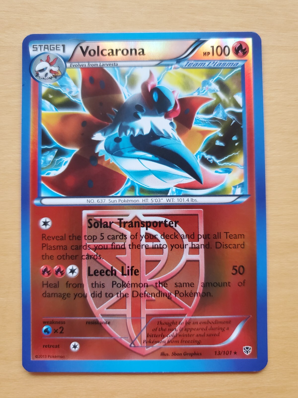 Pokémon TCG Volcarona Plasma Blast 13/101 Reverse Holo Rare Card N