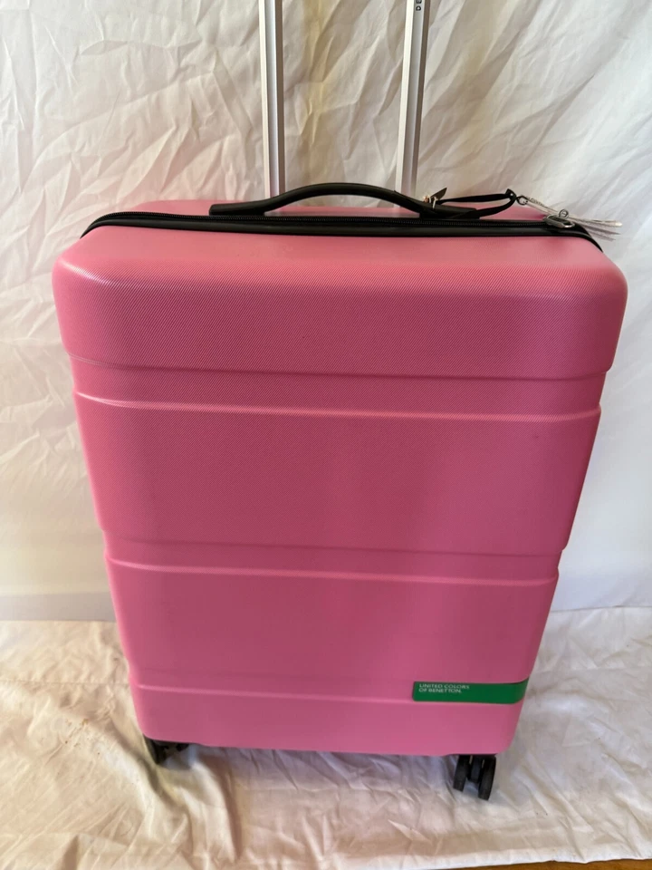 New Delsey United Colors of Benetton Pink Hardcase Luggage Spinner 23" - Image 4 of 4