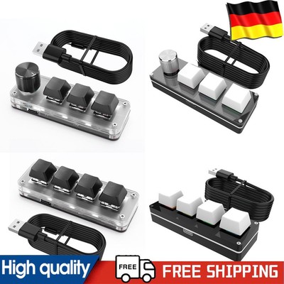3 Key 1 Knob/4 Key Mini Mechanical BT Keyboard RGB Wired USB for Office Gaming