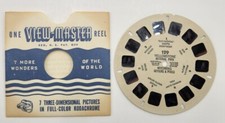 View-Master Reel 129 Yellowstone Natl Park Geysers Pools Wyoming USA 1947