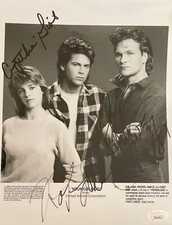 Signed Patrick Swayze Photo Hockey Movie Youngblood Cast w/All 3 8x10 Auto JSA