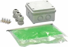 Electrical Sealing Gel, 100mm Box & 4mm Terminals &  3 Cable Glands GI-BOX100