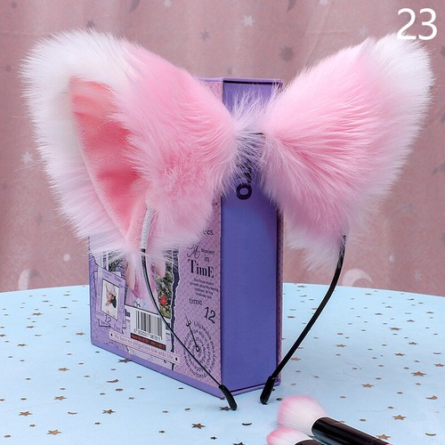 Cat Fox Faux Fur Ears Headband Anime Lilita Halloween Maid Cosplay Party Costume - Picture 24 of 26