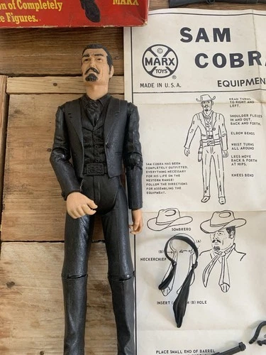 Vintage Marx  Johnny West Action Figure Sam Cobra W/ Accessories.