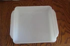 VTG FIRE KING MILK GLASS 8" SQUARE BROWNIE PAN- NO. 452 - ORIGINAL FIRE KING LOG
