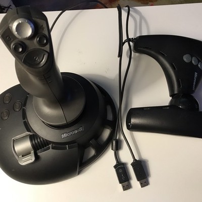 Microsoft SideWinder Force Feedback Pro Joystick And Duel Strike USB Controllers