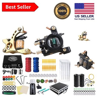 All-in-One Tattoo Starter Kit: 2 Pro Machines, Power Supply & Supplies Included
