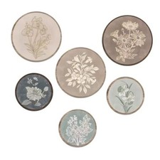 pechpell 6 Pieces Vintage Flower Wall Art, 10.2 Inch Wooden Floral Botanical