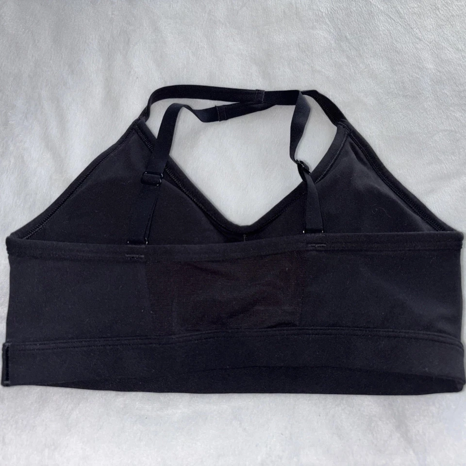 Sujetador deportivo acanalado Gymshark negro pequeño GLSB4720 con tiras espalda cruzada nuevo sin etiquetas Foto 3 de 4