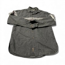 Eddie Bauer Men Gray Long Sleeve Button Down Shirt Size Medium