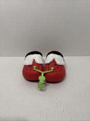 Crocs Little Santa Classic Lined Clog Child Size c8 Red  display picture 1