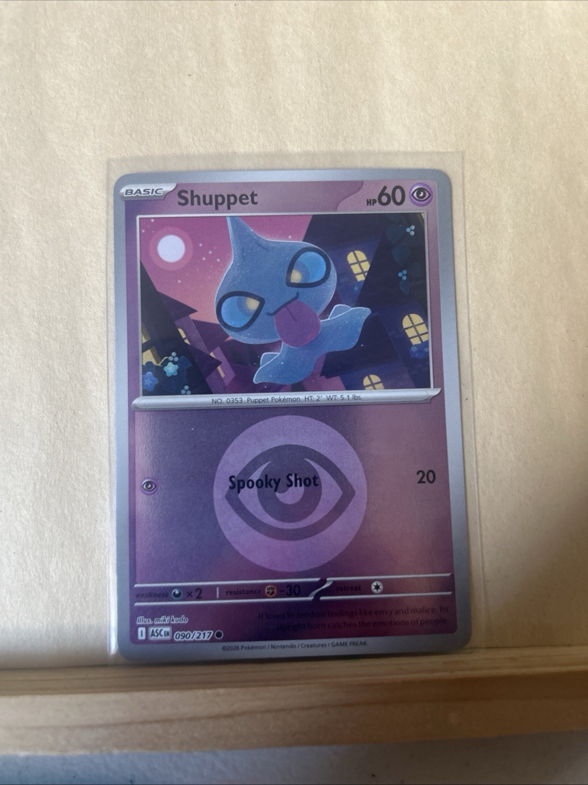 Pokemon SHUPPET 090/217 - Ascended Heroes - Rev Holo - MINT