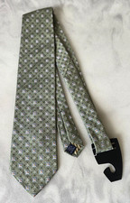 Joseph Abboud Silk Tie Men Green Blue Copper Geometric Luxury Made in USA