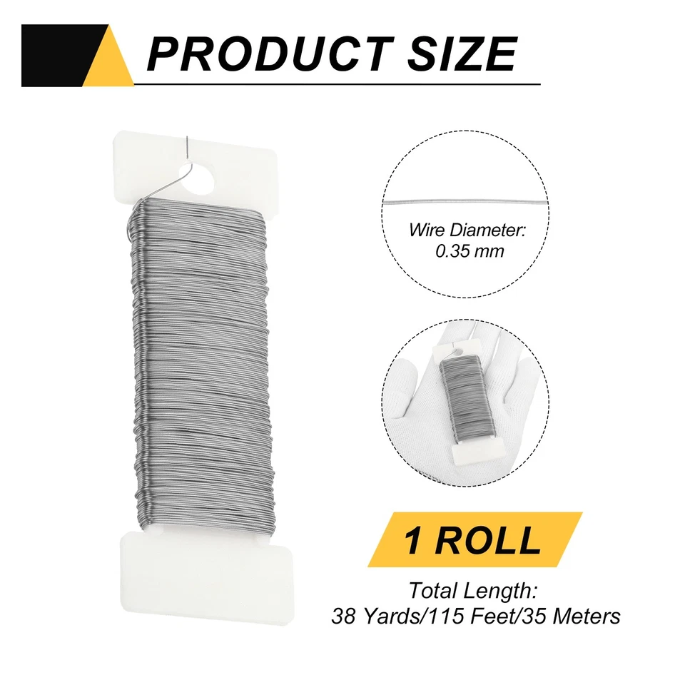 38码/115英尺金属花卉丝银色柔性桨薄线 — 第 2/4 张图片