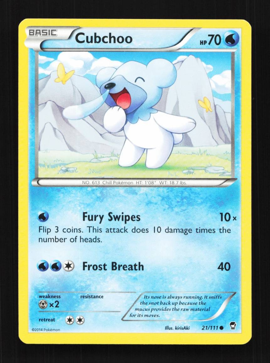 Cubchoo 21/111 LP Furious Fists English Pokemon Card TCG