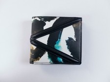  NO CUSTOMS TAX ALEXANDER MCQUEEN Harness black graffiti logo leather wallet