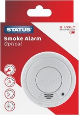 STATUS 9V Photoelectric Smoke Alarm, Battery Operated Fire Detector for Home Bed