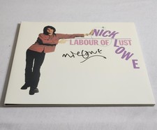 Nick Lowe Autographed Labour Of Lust White With Pink & Purple Splatter Vinyl LP