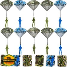 ROYHOO 15pc Army Camo Parachute Toys Kids Hand Throw Outdoor