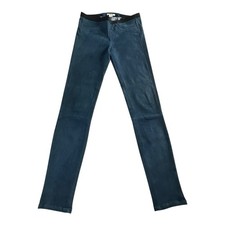 HELMUT LANG Blue Patina Suede Lamb Leather Leggings - Size 6