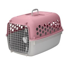 Vibrant Life 26" Plastic Portable Kennel for Dogs, Pink