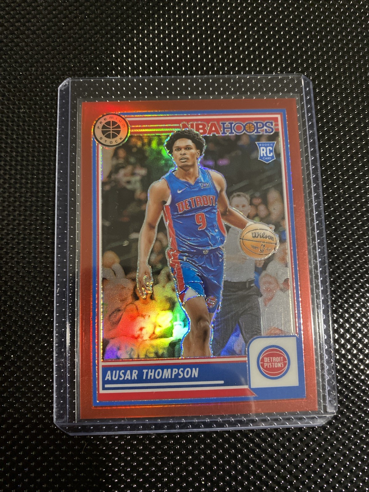 2023-24 Panini Nba Hoops Premium Stock - Ausar Thompson #100 Red Prizm /275 (RC)