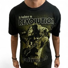 2008 Zion Black Bob Marley Revolution Solution Graphic T-Shirt 2XL