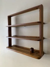Kalmar Designs Vintage MCM Teak Wood 120-CD Storage Shelf