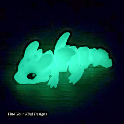 Glow-in-the-Dark Dragon Hatchling 3D Flexi Fidget Collectible Desk Pet