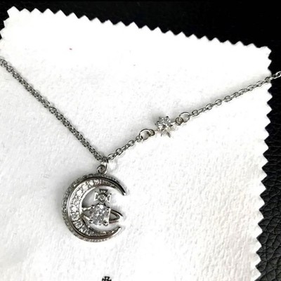 Vivienne Westwood Necklace DORINA MOON Silver Crystal IN BOX | eBay