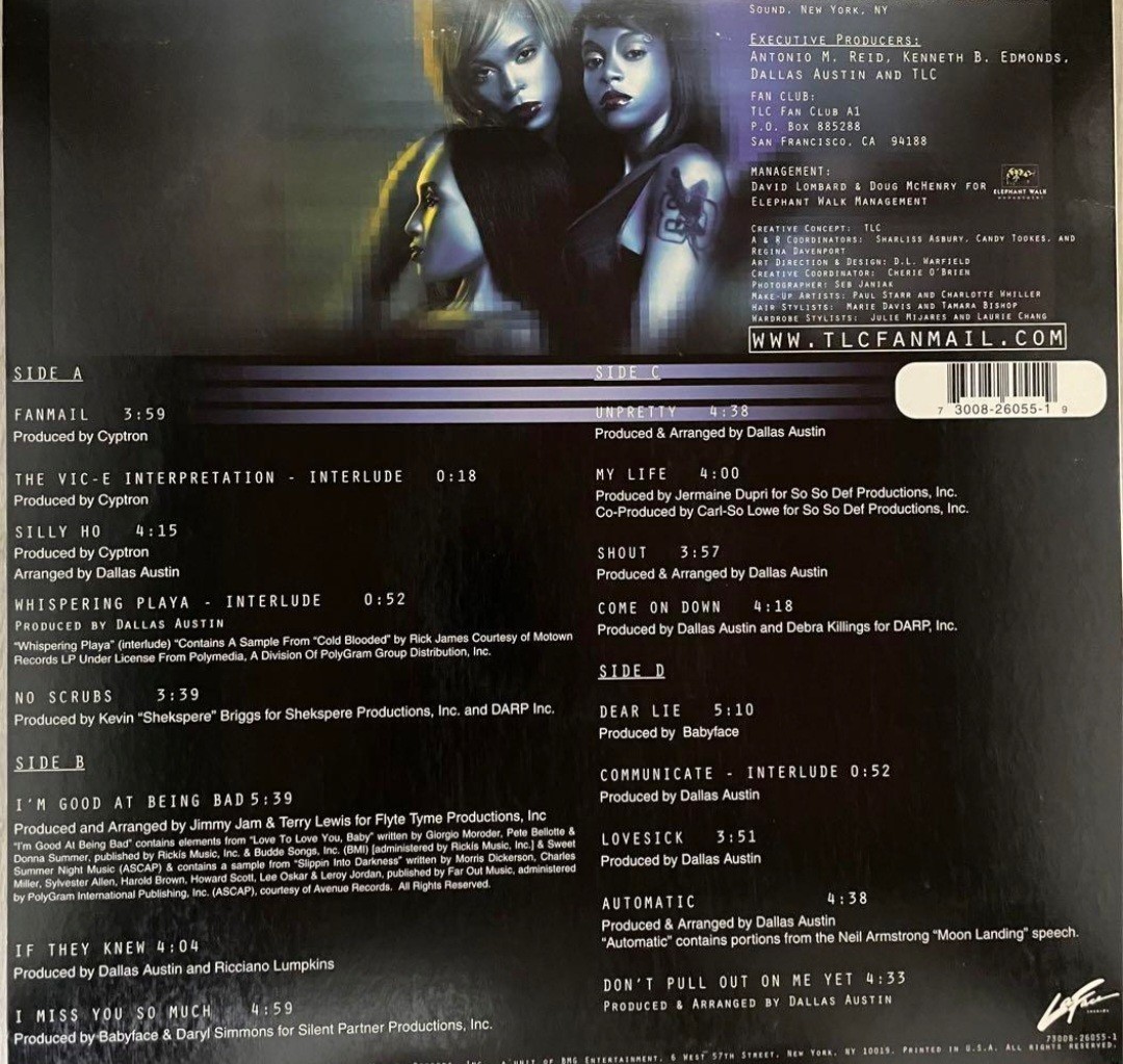 TLC FanMail US-ORIGINAL 2LP レコード TLC FANMAIL 2LP Vinyl 1999 US Original Hip Hop LaFace