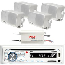 Pyle PLCDBT65 Marine CD Stereo Receiver, 4-CH Amplifier, 4x 3.5" 200W Speakers