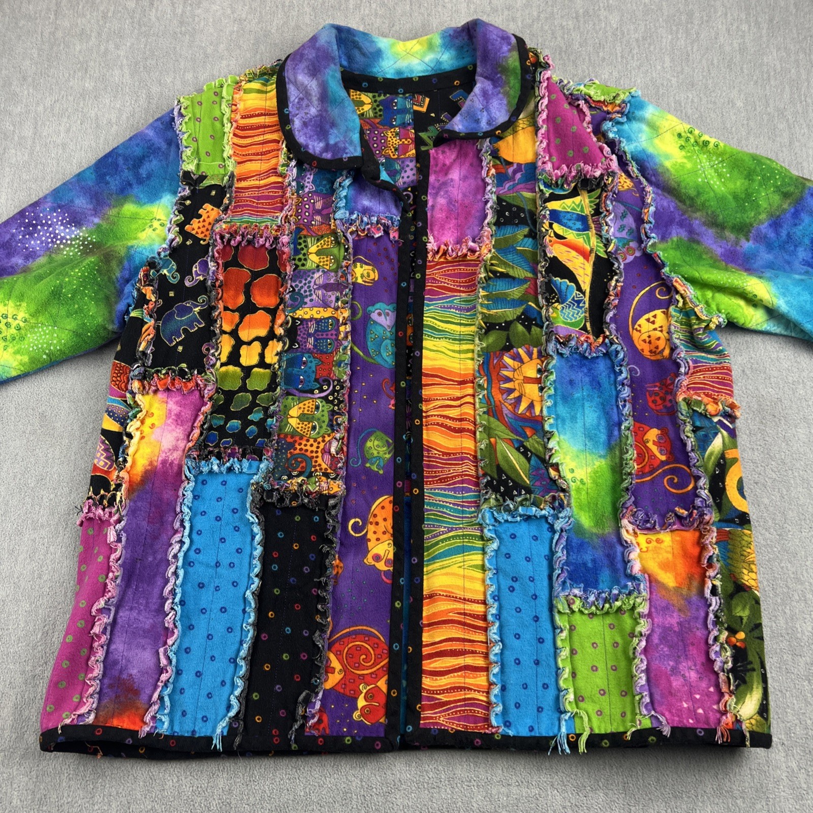 Patchwork Coat Psychedelic Handmade Hippy Boho Co… - image 3