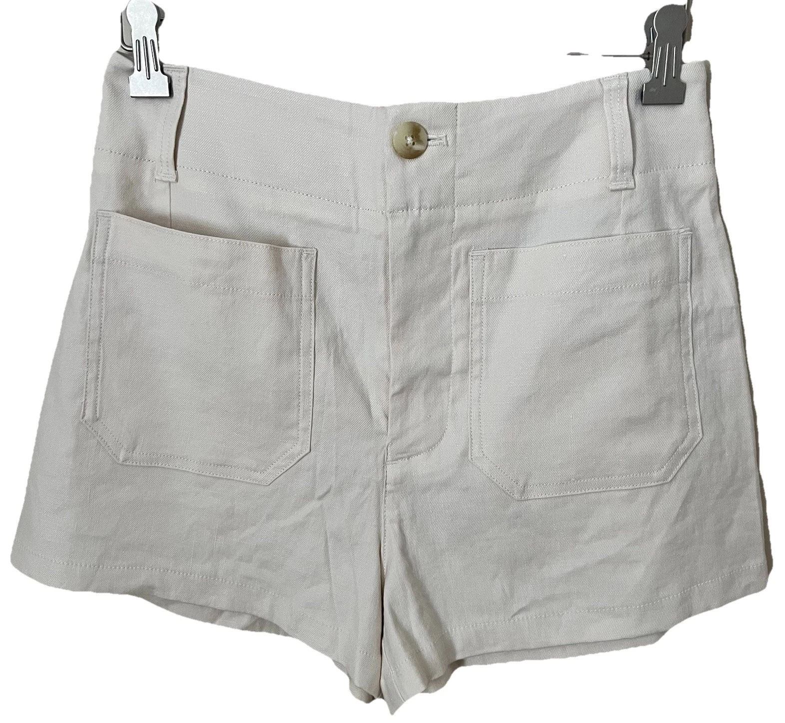 Anthropologie Maeve Womens Colette Shorts Sz 28*** Cream Pockets Linen Blend