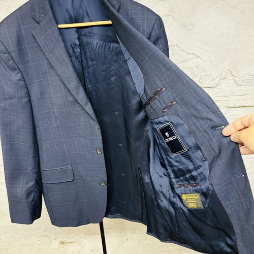 Cremieux Blue Glen Plaid Suit Loro Piana Super 130’s Fabric 42 Reg 36x30 Pants - Picture 7 of 18