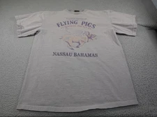 Vintage Legendary Flying Pigs Shirt Mens Large Gray Nassau Bahamas 90s Sea Dog