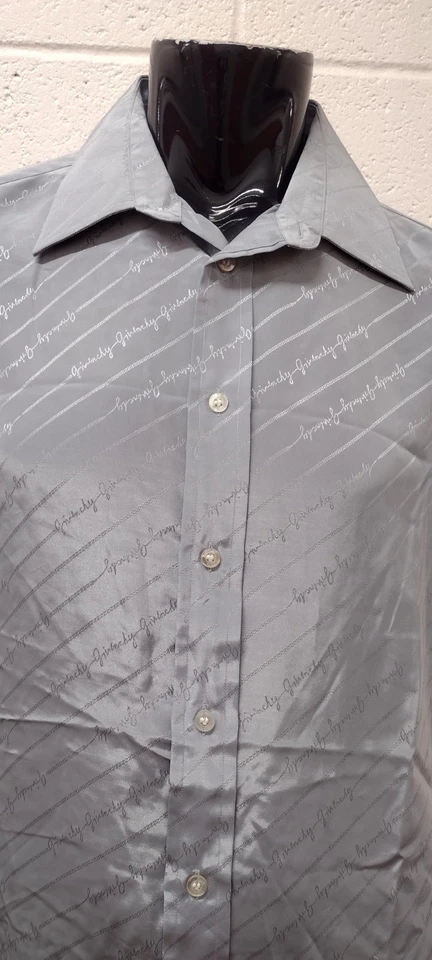 GIVENCHY Men's Shirt 1970s Chesa Signature Logo Button Down Periwinkle Chest 50" - Image 2 of 4