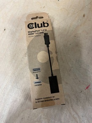 Club 3D DisplayPort 1.2 Adapter DP zu HDMI 2.0 aktiv UHD 4K60Hz schwarz CAC-1070