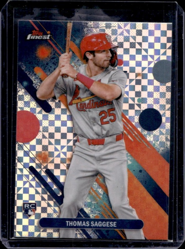 2025 Topps Finest Thomas Saggese Common RC X-Fractor Rookie #9 Cardinals