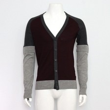 Neil Barrett Slim Fit Burgundy Wool Men's Cardigan aa40215 152900162
