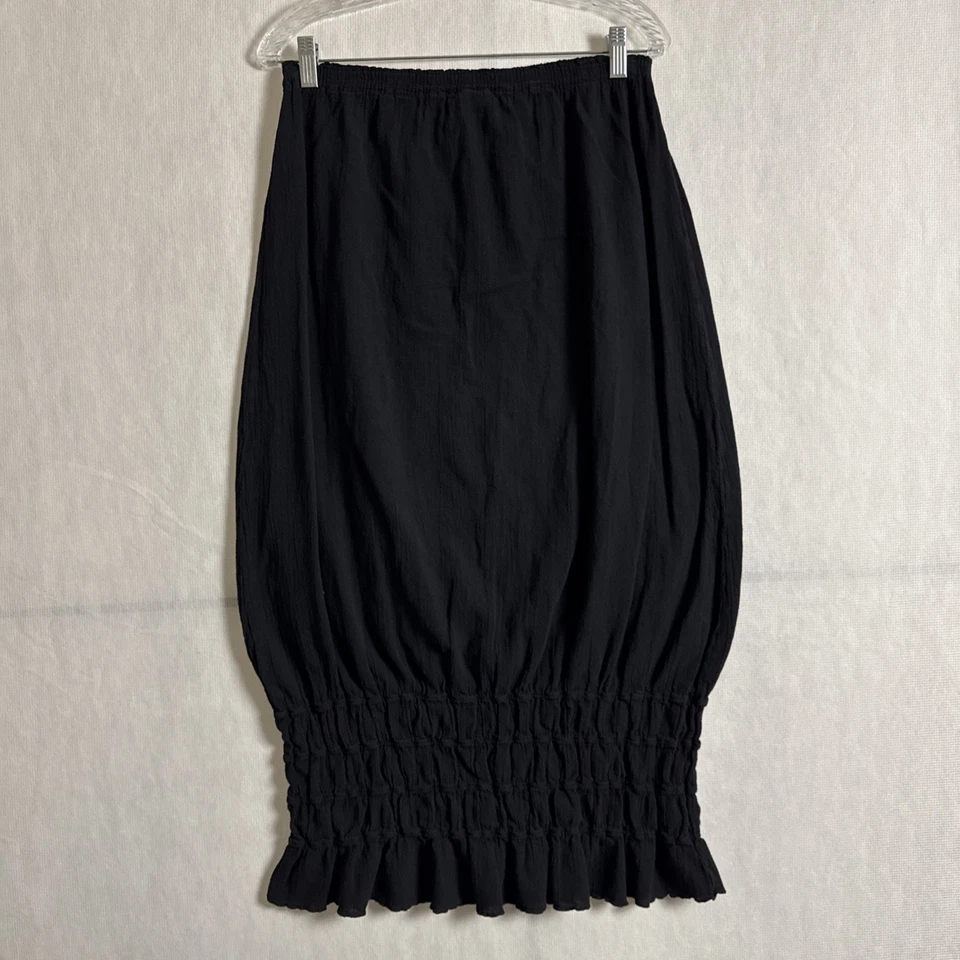 Maxi falda para mujer Oh My Gauze talla 1 negra de algodón Lagenlook Foto 2 de 4