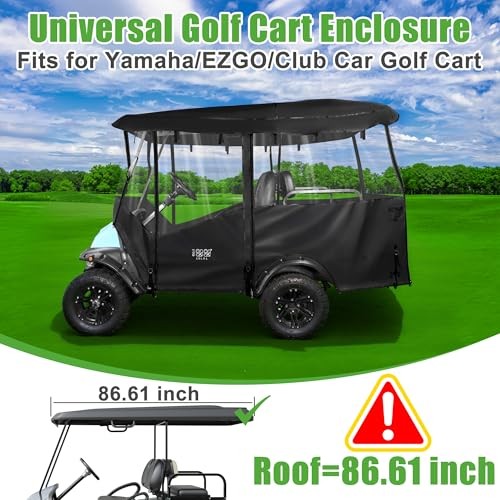 Enclosure Drivable 4 Sided Black Driving Cover Universal Fit Club Car black - Picture 2 of 6