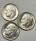 Lot of 3 1964-D Roosevelt Silver Dimes BU/UNC 90% Silver Denver Mint Full Dates