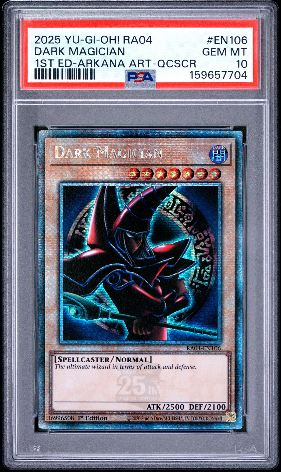 Dark Magician RA04-EN106 1st Edition-arkana QCR Yugioh PSA 10 *704